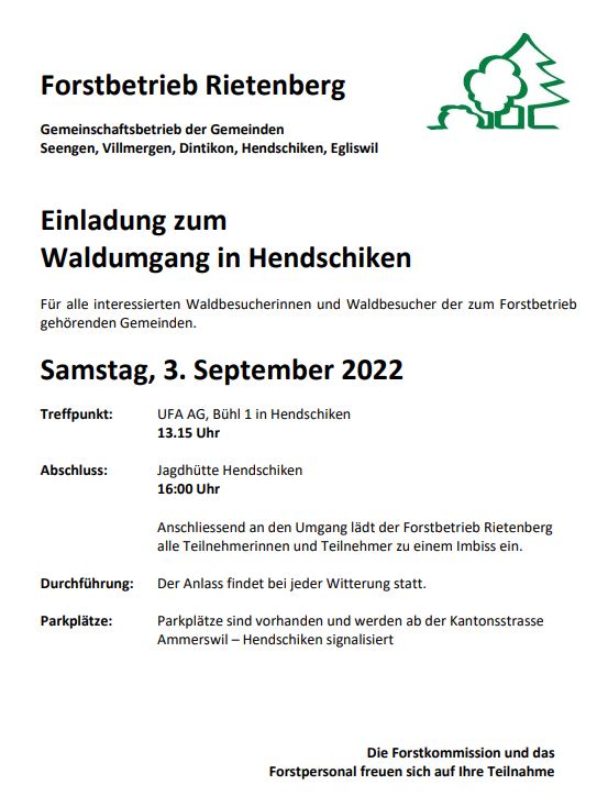 Einladung Waldumgang 2022